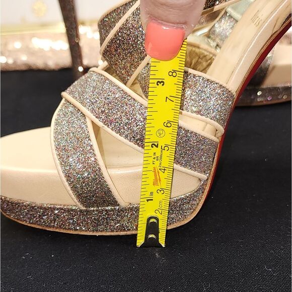 Authentic Christian Louboutin Multicolor Glitter Straratata Platform Sandals - Picture 13 of 16